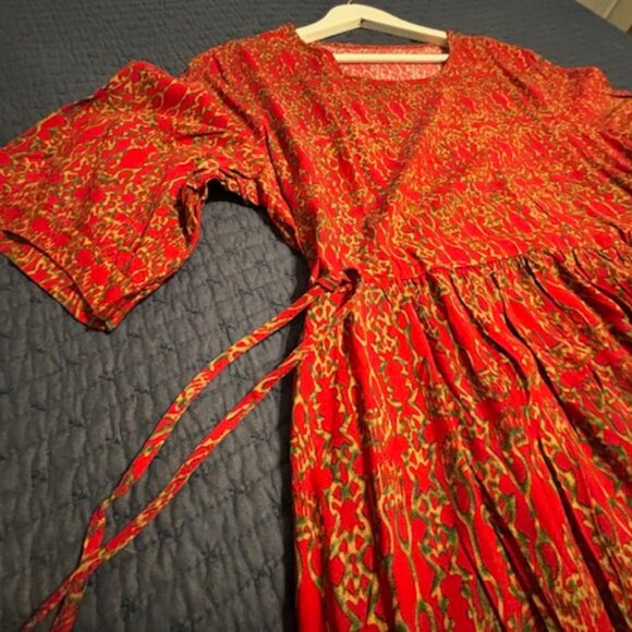 Women's XL Red print Summer Dress - Picture 2 of 5